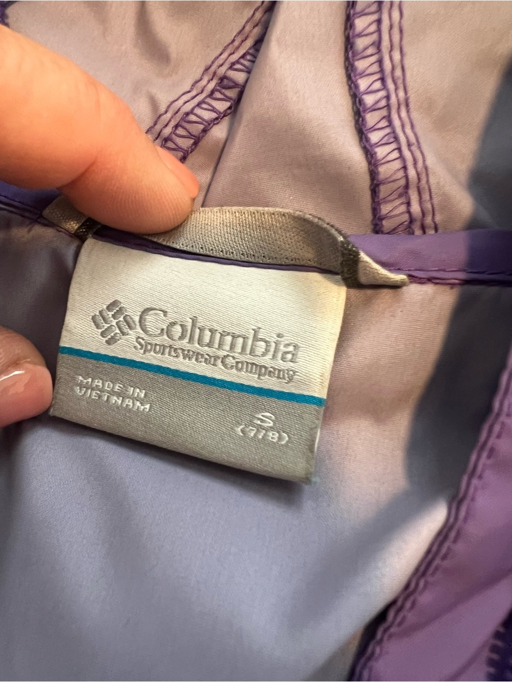 Columbia Kids Purple Hooded Rain Jacket - Picture 4 of 4